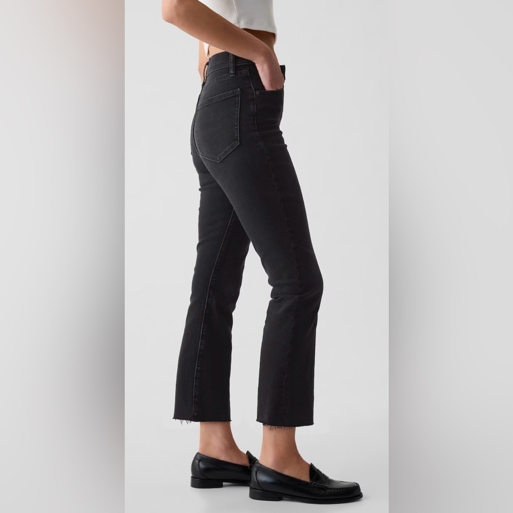 GAP Washed Black High Rise Kick Fit Jeans NEW - Picture 4 of 16